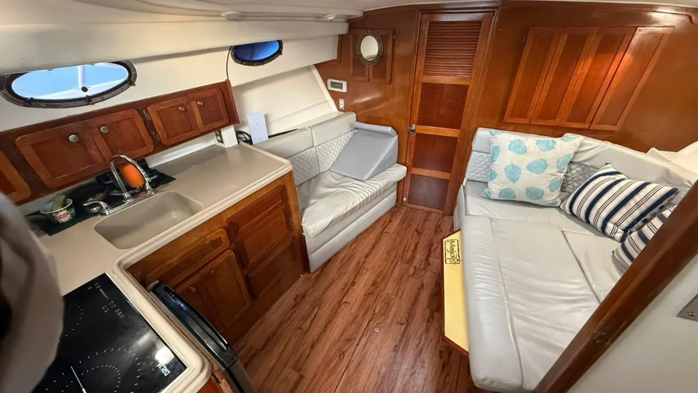 Woodwork and seating — provisional interior image