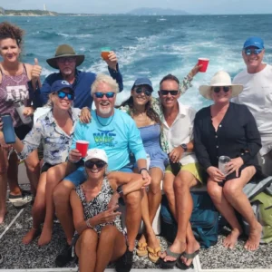 Majo fishing guests aboard