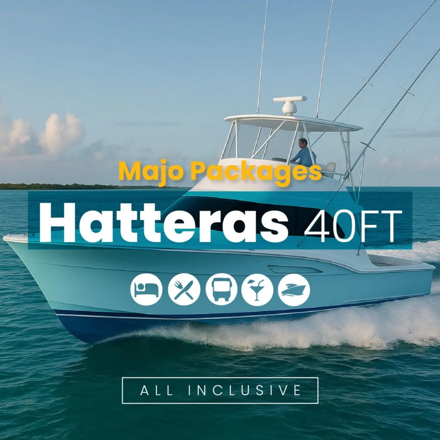 Hatteras 40 — Hacienda del Mar — private charter boat