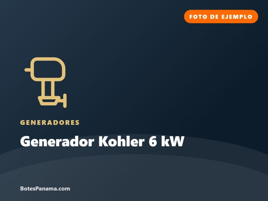Generador Kohler 6 kW (ejemplo) en venta en Panamá, foto 1