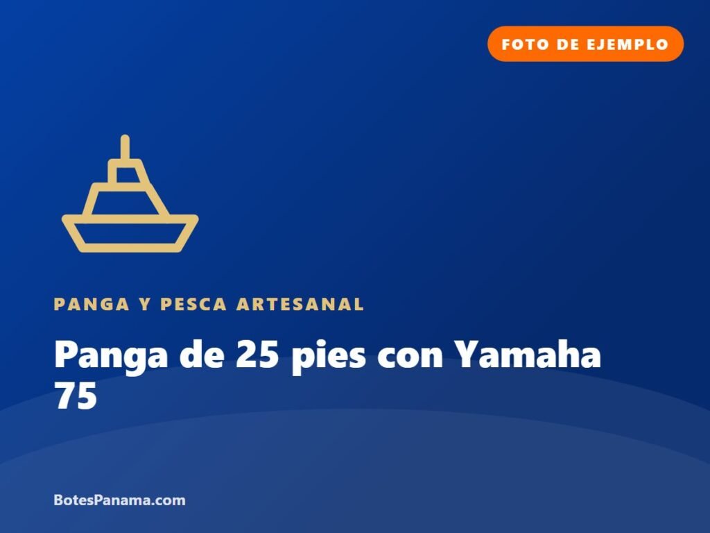 Panga de 25 pies con Yamaha 75 (ejemplo) en venta en Panamá, foto 1